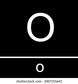 Capital and non-capital letters of the alphabet O o, illustration design icon.