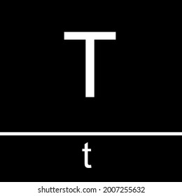 Capital and non-capital letters of the alphabet T  t, illustration design icon.