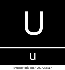 Capital and non-capital letters of the alphabet U u, illustration design icon.