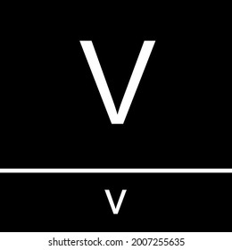 Capital and non-capital letters of the alphabet V v, illustration design icon.