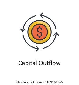 Capital Outflow vector filled outline Icon Design illustration. Miscellaneous Symbol on White background EPS 10 File