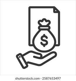 Capital Outline Icon Vector Illustration