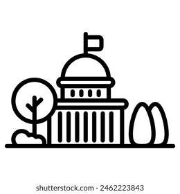 Vektorillustration der Symbolzeile für den Hauptstadtpark