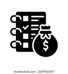 Ilustração do Vetor de Glifos do Ícone do Capital Planning