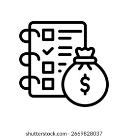 Capital Planning Icon Outline Vector Illustration
