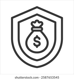 Capital Preservation Outline Icon Vector Illustration