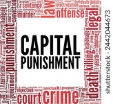 Capital Punishment word cloud conceptual design isolated on white background.