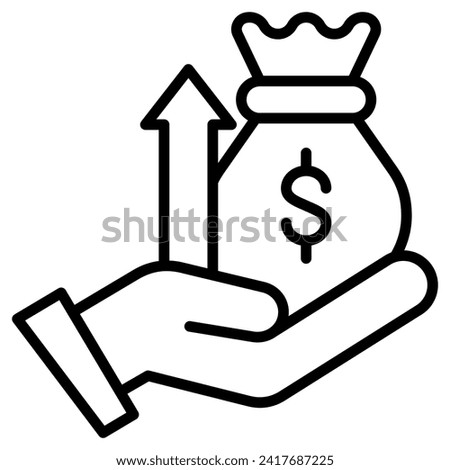 Capital Raise icon line vector illustration