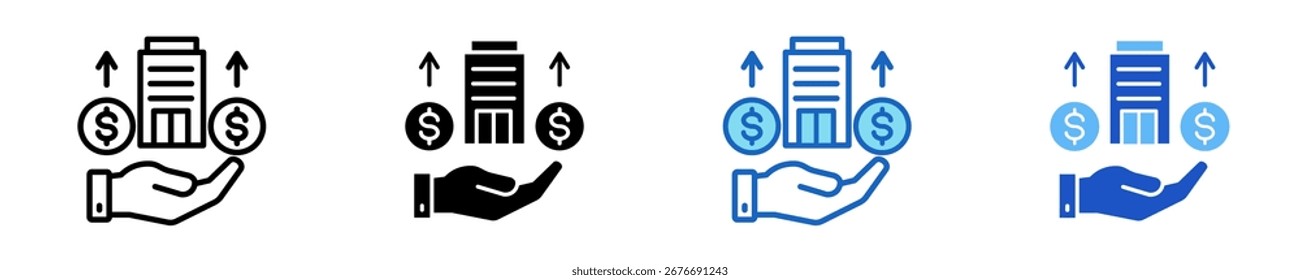Capital Raising Icon Set Multiple Style Collection