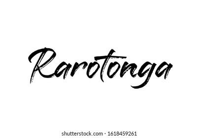 capital Rarotonga typography word hand written modern calligraphy text lettering. Can be used for a logo, branding or sticker