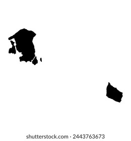 Capital Region map, administrative division of Denmark. Vector illustration.