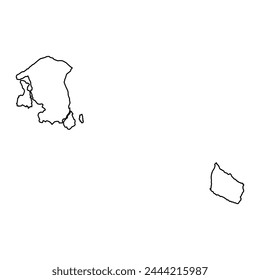 Capital Region map, administrative division of Denmark. Vector illustration.