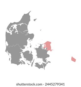 Karte der Hauptstadtregion, Administrative Gliederung Dänemarks. Vektorillustration.