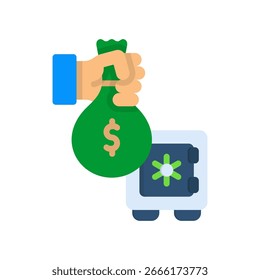 Capital Reserves Icon Flat Vector Illustration