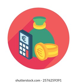 Capital rounded isometric 3D. use for modern concept, print, UI, UX kit, web and app development. Vector EPS 10, related to education, business, finance, investment.