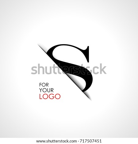 Capital s letter is inserted in the paper slot. To create logos, emblems, monograms