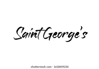 capital Saint George typography word hand written modern calligraphy text lettering. Can be used for a logo, branding or sticker