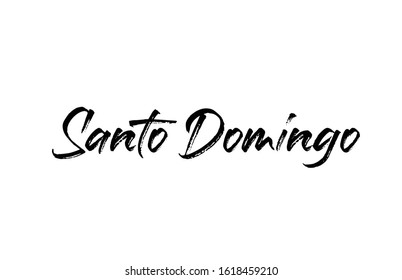 capital Santo Domingo typography word hand written modern calligraphy text lettering. Can be used for a logo, branding or sticker