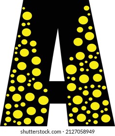 A capital shape fill in yellow dotes