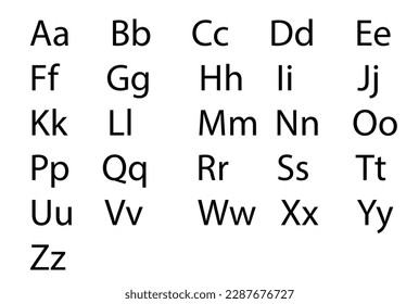Capital and simple English alphabet 