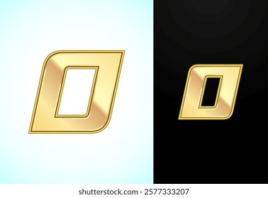 Capital and small alphabet O in gold color. Graphic alphabet symbol for corporate business identity