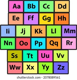 Capital and Small letters Alphabet, Kindergarten study material, letters in one page