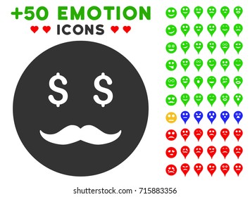 Capital Smiley pictograph with colored bonus emotion graphic icons. Vector illustration style is flat iconic elements for web design, app user interfaces, messaging.