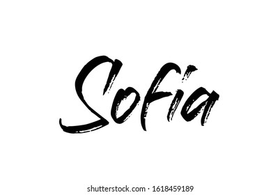 capital Sofia typography word hand written modern calligraphy text lettering. Can be used for a logo, branding or sticker