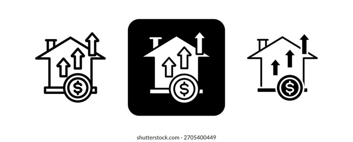 Capital Solid color and black line drawing vector illustration set