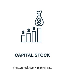 Capital Stock icon outline style. Thin line creative Capital Stock icon for logo, graphic design and more.