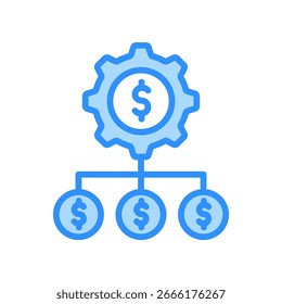 Icono de estructura de capital Ilustración vectorial de color azul