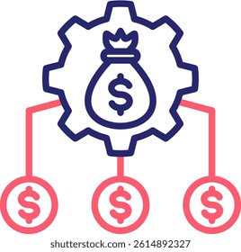 Capital Structure Icon Color Vector Illustration