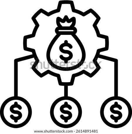 Capital Structure Icon Line Vector Illustration