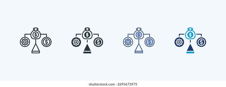 Estructura de capital Icono de estilo múltiple Colección