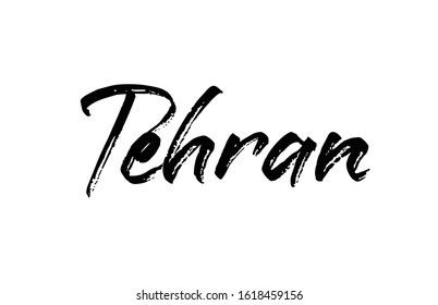 capital Tehran typography word hand written modern calligraphy text lettering. Can be used for a logo, branding or sticker