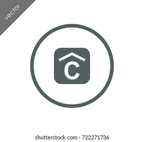 Capital text icon
