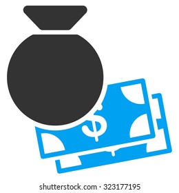 Capital vector icon. Style is bicolor flat symbol, blue and gray colors, rounded angles, white background.