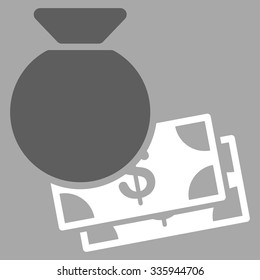 Capital vector icon. Style is bicolor flat symbol, dark gray and white colors, rounded angles, silver background.