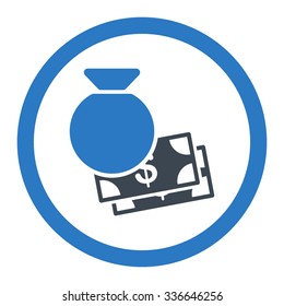 Capital vector icon. Style is bicolor flat rounded symbol, smooth blue colors, rounded angles, white background.