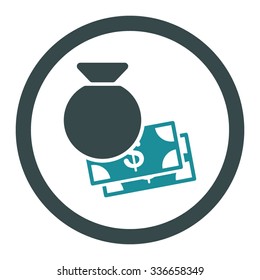 Capital vector icon. Style is bicolor flat rounded symbol, soft blue colors, rounded angles, white background.