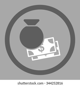 Capital vector icon. Style is bicolor flat rounded symbol, dark gray and white colors, rounded angles, silver background.