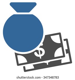 Capital vector icon. Style is bicolor flat symbol, cobalt and gray colors, rounded angles, white background.