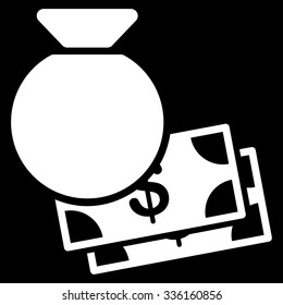 Capital vector icon. Style is flat symbol, white color, rounded angles, black background.