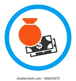 Capital vector icon. Style is flat rounded symbol, bright colors, rounded angles, white background.