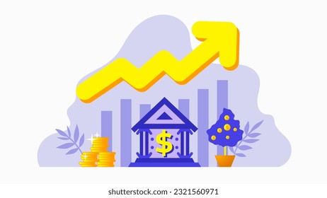 capital vector illustration with cartoon flat concept style. perfect for finance, investment, venture growth, economic growth, management, company, bank, etc.