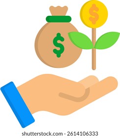 Capital Venture Icon Flat Vector Illustration