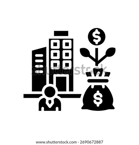 Capital Venture Icon Glyph Vector Illustration