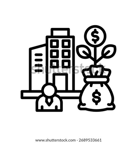 Capital Venture Icon Line Vector Illustration