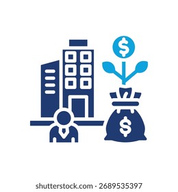 Icono de capital de riesgo Ilustración vectorial mixta