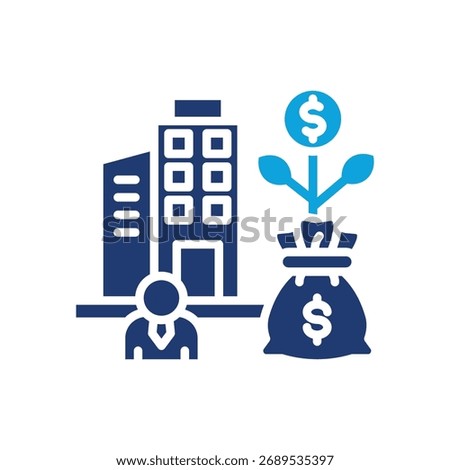 Capital Venture Icon Mixed Vector Illustration